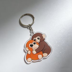 Clear Holographic Cute Cartoon Monkey Acrylic Key Chain - Jinjiang Naike Promo Shoe Charms Factory