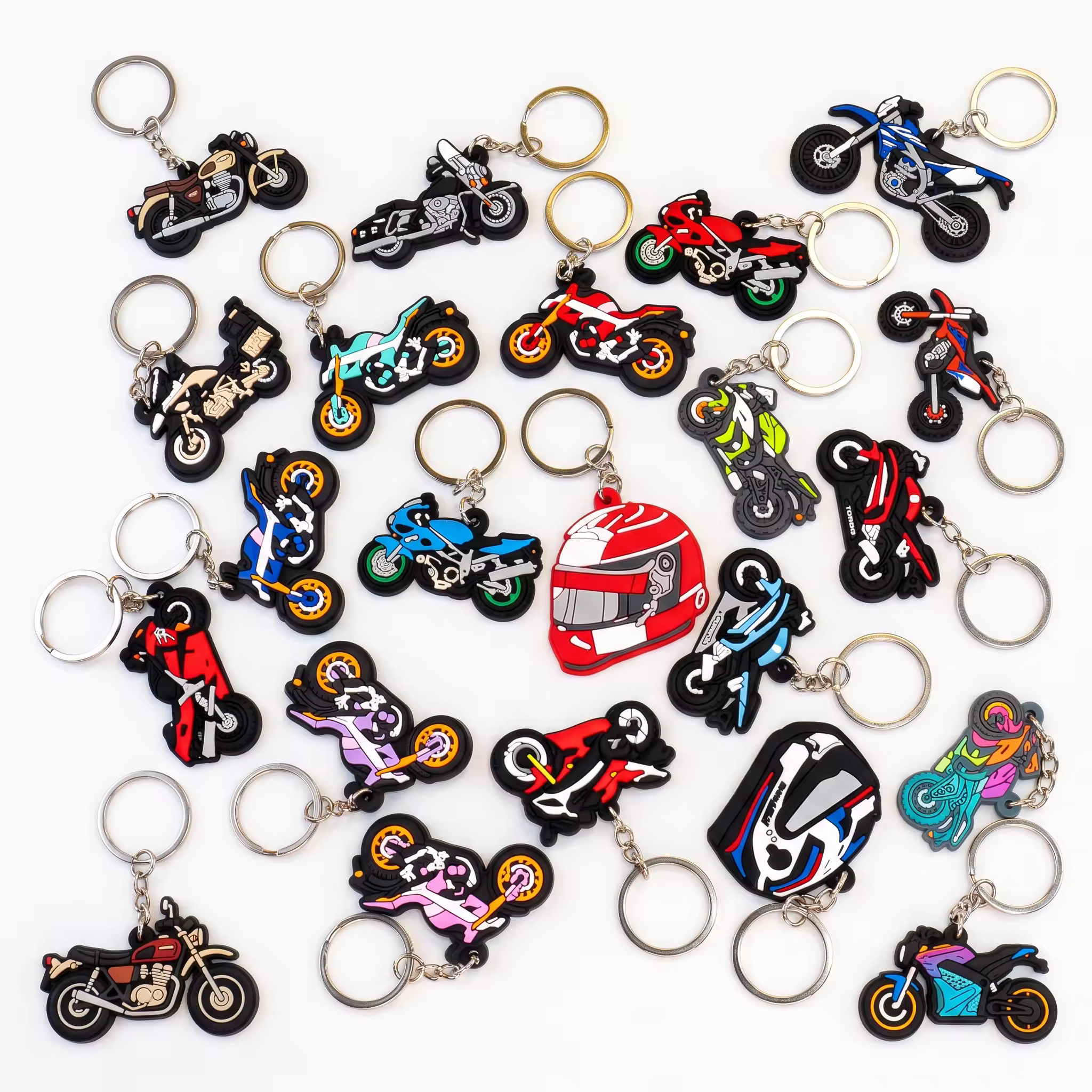 Logo Motorcycle Keychain PVC Rubber Keyring Sport Bike Dirt Bike Motorbi... - Jinjiang Naike Promo Shoe Charms Factory
