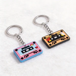 Logo Rubber Key Ring, Cute Vintage Pendant Bag Accessory Soft PVC Keychain - Jinjiang Naike Promo Shoe Charms Factory
