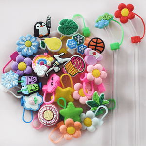 Luxury Drink Charms Straw Topper Cover For Tumbler - Jinjiang Naike Promo Shoe Charms Factory