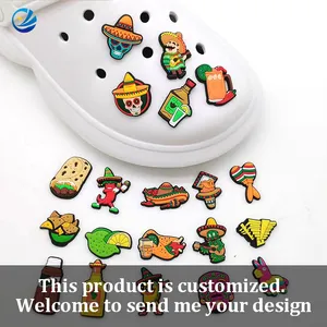 Mexican Shoe Decoration Fit Kids Fans Sandals Buckle Accessories Mexican... - Jinjiang Naike Promo Shoe Charms Factory