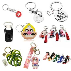 Logo Acrylic Cute Anime Keyring Embroidery Plastic Leather Car Key Chain... - Jinjiang Naike Promo Shoe Charms Factory