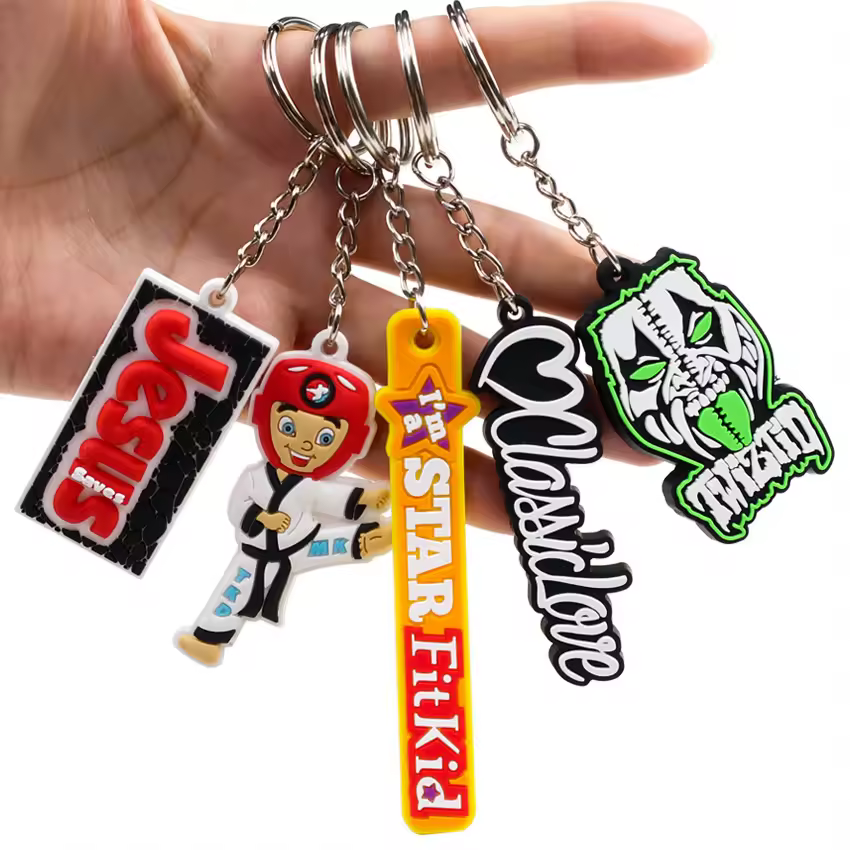 2d/3d Soft Rubber Key Chain Silicone Keyring Plastic Pvc Key Holder Chai... - Jinjiang Naike Promo Shoe Charms Factory