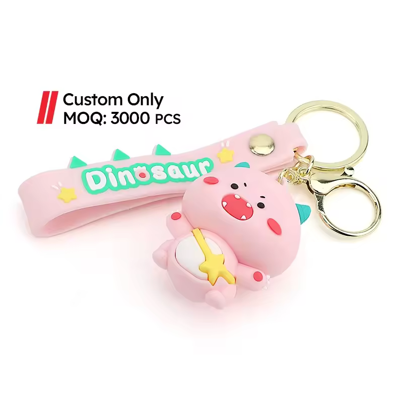 Cute Cartoon 3D Figure Rubber Keychain Soft Pvc Keyring Anime Character... - Jinjiang Naike Promo Shoe Charms Factory