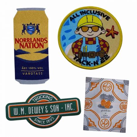 Ultra-Fine 50D Damask Woven Label Badges with Heat-Seal - Jinjiang Naike Promo Shoe Charms Factory